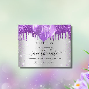 Budget Sweet 16 zilver paars save the date