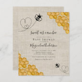 Budget Sweet as Can Bee Baby shower Invitation (Voorkant / Achterkant)
