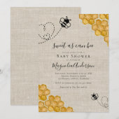 Budget Sweet as Can Bee Baby shower Invitation (Devant / Derrière)