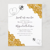 Budget Sweet as Can Bee Baby shower Invitation (Voorkant)