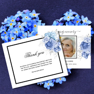 Budget Sympathie blauw witte foto bedankt