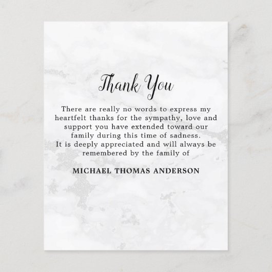 Budget Sympathy 3 Photo Funérailles Carte de remer (Dos)