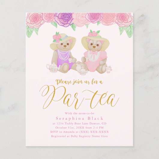 Budget Tea Party Beren Baby shower (Voorkant)