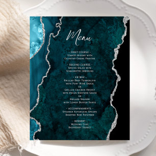 Budget Teal Blauwe Zilveren Agate Trouwmenu