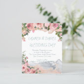 Budget Tekst QR Code Blush Roze Bruiloft (Staand voorkant)