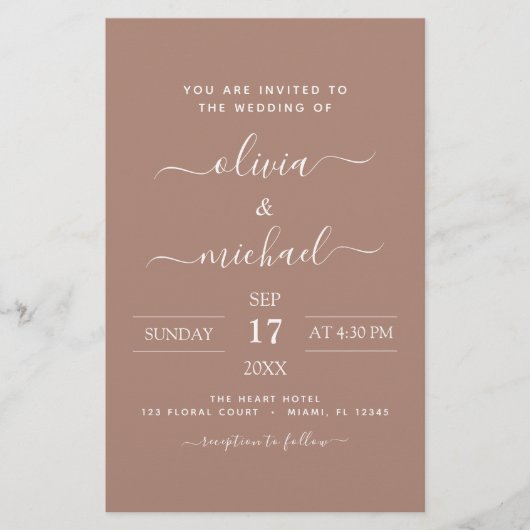 Budget Terra Cotta Boho Wedding Modern Simple (Voorkant)