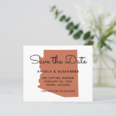 Budget Terracotta Arizona Wedding Save the Date (Staand voorkant)
