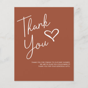 Budget Terracotta Baby shower Hartelijk dank