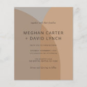 Budget terracotta boho boog bruiloft uitnodiging (Voorkant)