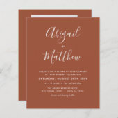 Budget Terracotta Boho Foto Weddenschap (Voorkant / Achterkant)