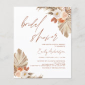 Budget Terracotta Boho Pampas Gras Bruiloft Flyer (Voorkant)