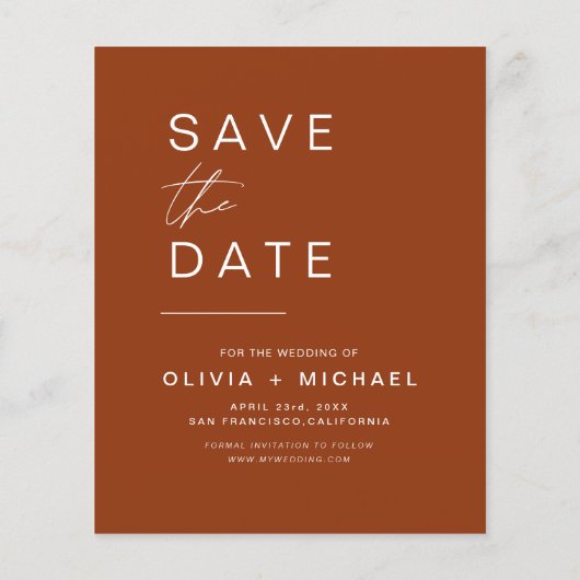 Budget Terracotta Boho sparen de Datum Foto (Achterkant)