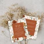 Budget terracotta botanique détails mariage invita<br><div class="desc">Budget rustique aquarelle couleur florale invitation à mariage et carte de détails. Avec de belles rouille,  terre cuite,  rose rousse,  noir et sauge vert pampas herbe eucalyptus aquarelle détails. Cette invitation de mariage moderne est sûr de définir le style pour votre grand jour.</div>
