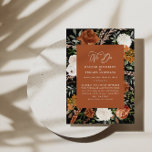 Budget terracotta botanique détails mariage invita<br><div class="desc">Budget rustique aquarelle couleur florale invitation à mariage et carte de détails. Avec de belles rouille,  terre cuite,  rose rousse,  noir et sauge vert pampas herbe eucalyptus aquarelle détails. Cette invitation de mariage moderne est sûr de définir le style pour votre grand jour.</div>