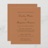 Budget Terracotta Elegant Wedding Uitnodiging (Voorkant / Achterkant)