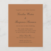 Budget Terracotta Elegant Wedding Uitnodiging (Voorkant)