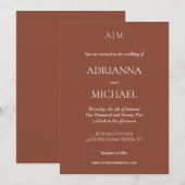 Budget Terracotta Faire-part de mariage abordable (Devant / Derrière)