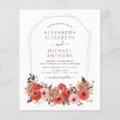 Budget Terracotta Fall Wedding Floral herfst Flyer (Voorkant)