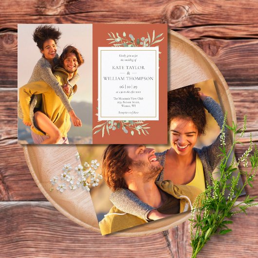 Budget Terracotta Feuilles Photos Faire-part de ma