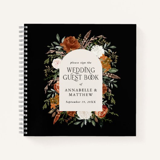 Budget Terracotta floral mariage livre d'hôte rust (Devant)