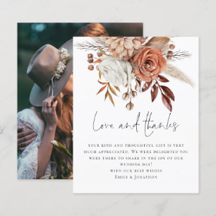 Budget Terracotta Floral Photo Love Bedankt Weddin