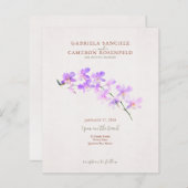 Budget Terracotta Floral QR Code Wedding Invite (Voorkant / Achterkant)