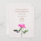 Budget Terracotta Floral QR Code Wedding Invite (Voorkant / Achterkant)