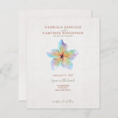 Budget Terracotta Floral QR Code Wedding Invite (Voorkant / Achterkant)