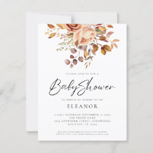 Budget Terracotta Florals Baby shower Invitation