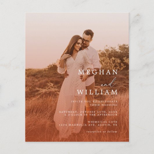 Budget terracotta foto QR code bruiloft (Voorkant)