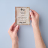 Budget Terracotta Gold Marble Wedding Menu (Hand)