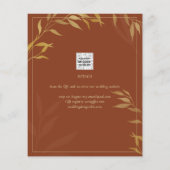 Budget Terracotta GOLD Trouw Uitnodiging Kaarten (Achterkant)