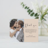 Budget Terracotta Mariage Carte photo de Merci de  (Debout devant)