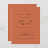 Budget Terracotta Mariage Invitation de soirée (Devant / Derrière)