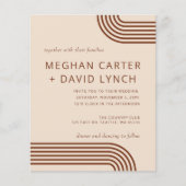 Budget Terracotta Modern Arched Wedding Uitnodigin (Voorkant)