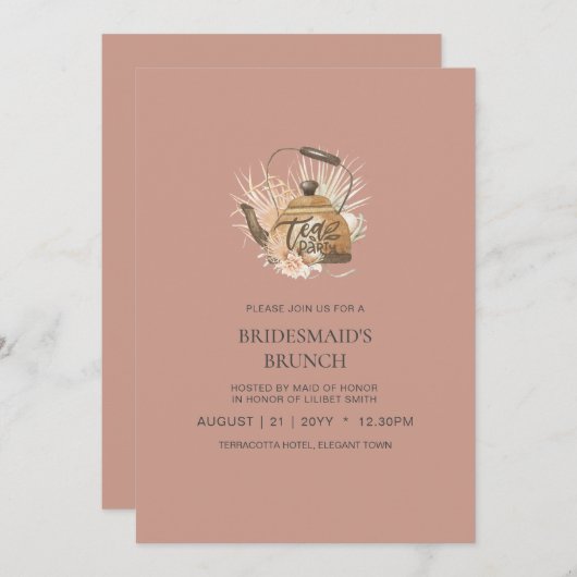 BUDGET Terracotta Monochrome Weddenschap (Voorkant / Achterkant)