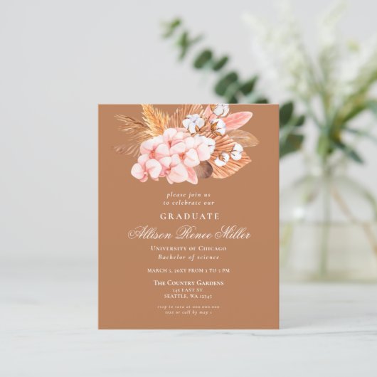 Budget Terracotta Pampas Afstuderen (Staand voorkant)