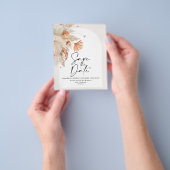 budget terracotta pampas gras save the date flyer (Hand)