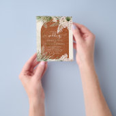 BUDGET Terracotta Perzik Pampas Gras Bruiloft Flyer (Hand)