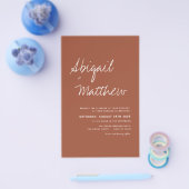 Budget Terracotta QR Code RSVP Weduwen Uitnodiging Flyer (Enkel)