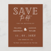 Budget Terracotta Rustic foto slaat de datum op (Voorkant)