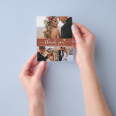 Budget terracotta script foto bruiloft dank u flyer (Hand)