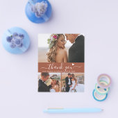 Budget terracotta script foto bruiloft dank u flyer (Enkel)