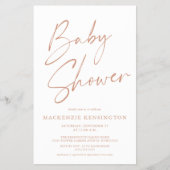 Budget Terracotta Simple Script Baby shower FLYER (Voorkant)