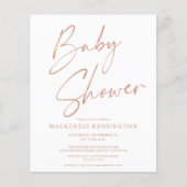 Budget Terracotta Simple Script Baby shower Uitnod (Voorkant)