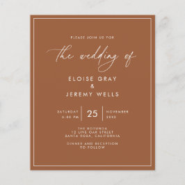 Budget Terracotta Wedding Invitation Flyer