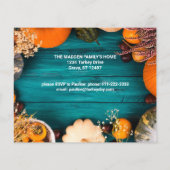 Budget Thanksgiving Dinner Feest Blauwe Pompoen Flyer (Achterkant)