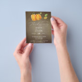Budget Thanksgiving Duo Pompoen Goud Diner Flyer (Hand)