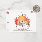 Budget Thanksgiving Nouvelle carte de déménagement (Devant/Arrière en situation)