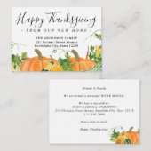 Budget Thanksgiving Nouvelle carte de déménagement (Devant / Derrière)